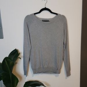 Brixon Ivy - Grey Sweater with lace Elbow Patches